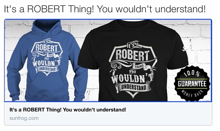 Hoodie "it's a Robert thing! You wouldn't understand!"